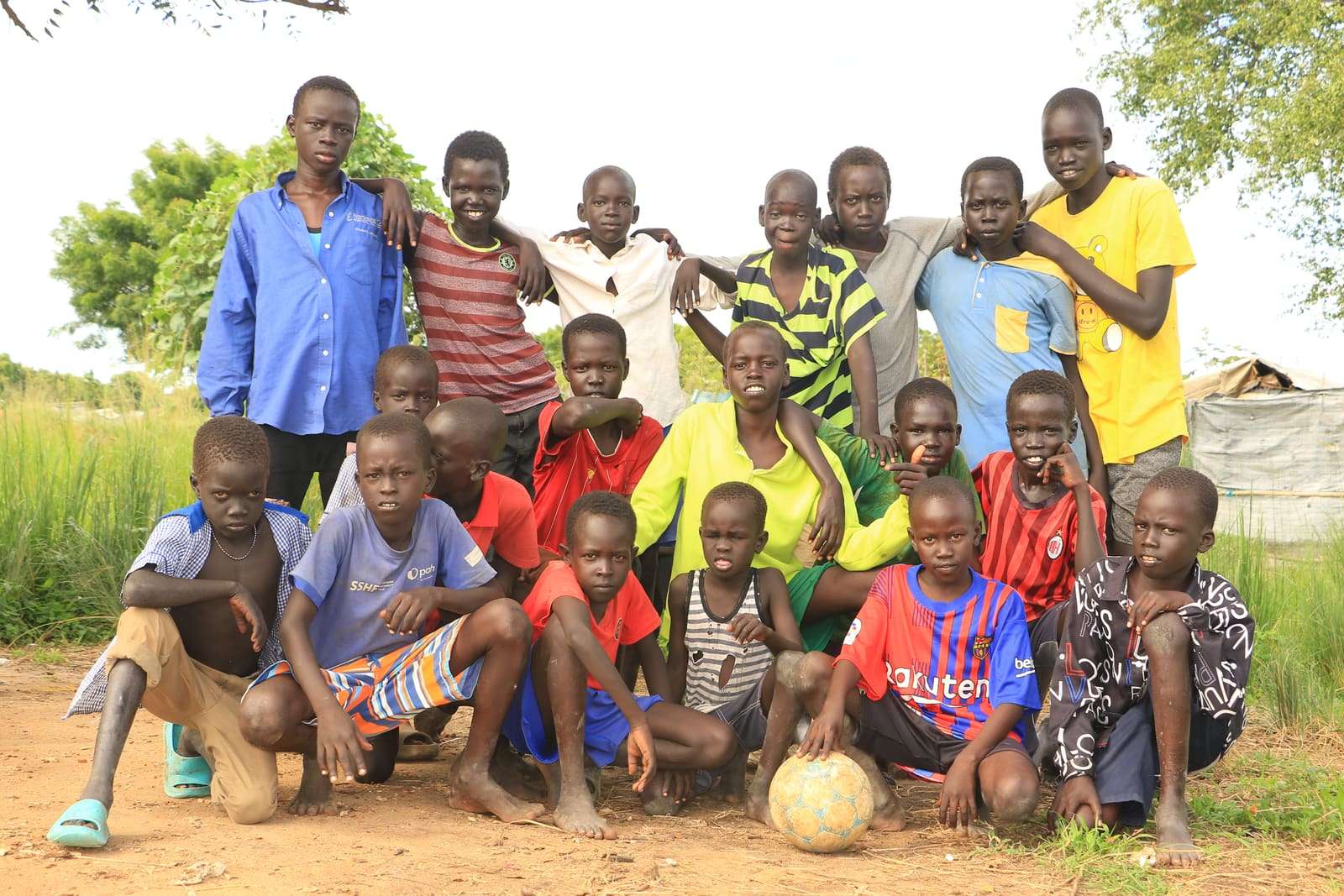 A team of young players smiling for the camera
